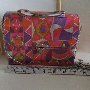Multicolored box crossbody purse